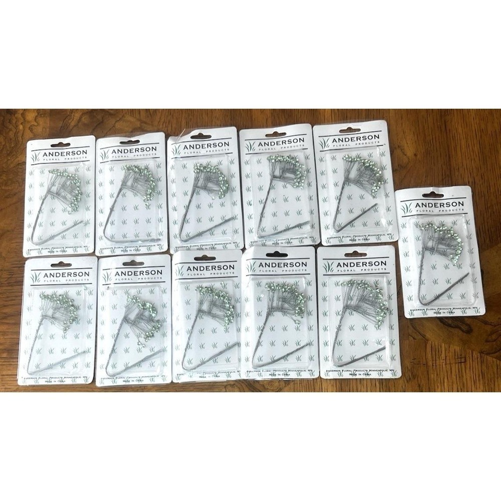 11 Packs Anderson Lt Green Rhinestone Sprays Floral Products 12 Stems NOS 202/LG